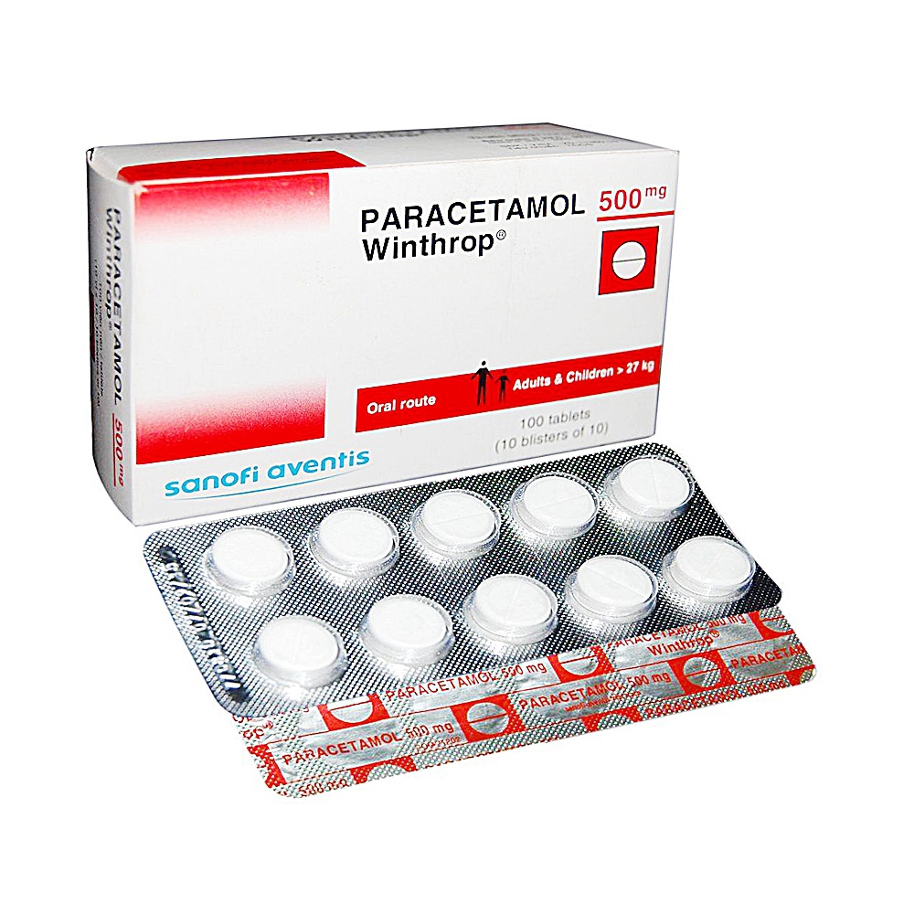 Thuốc Paracetamol 500mg Winthrop Sanofi giảm nhức toàn thân, hạ sốt (10 vỉ x 10 viên)