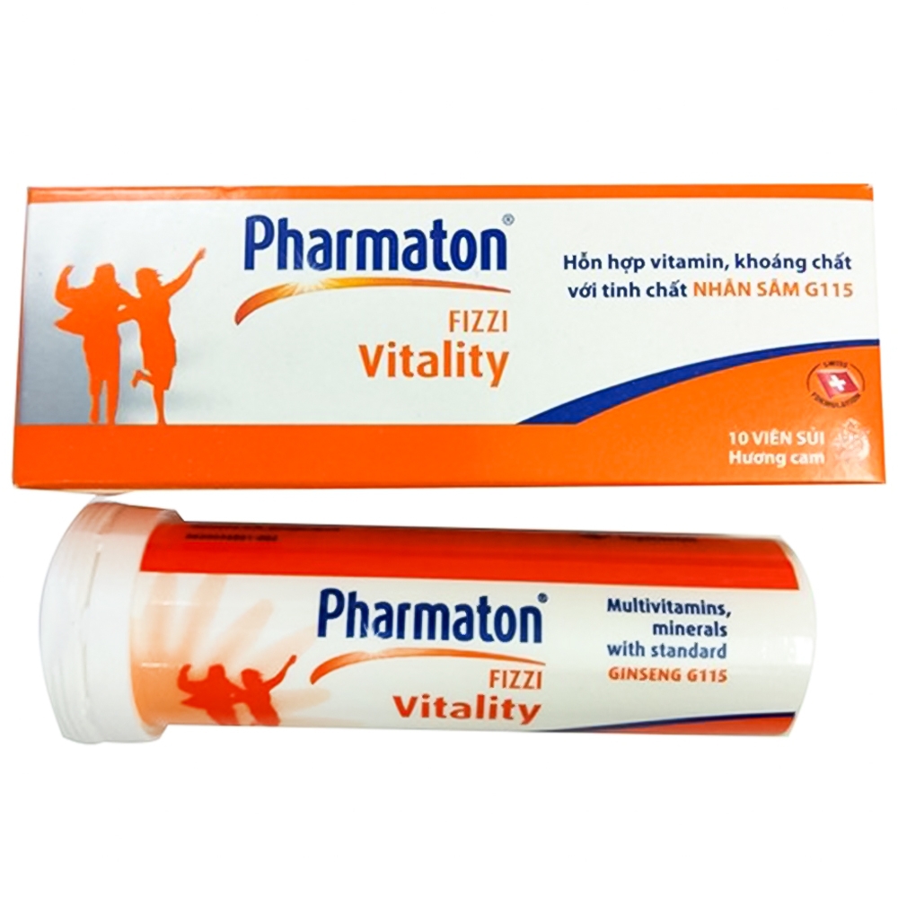 Viên sủi Pharmaton Fizzi Vitality dùng cho suy nhược cơ thể, mệt mỏi, bổ sung vi chất (10 viên)