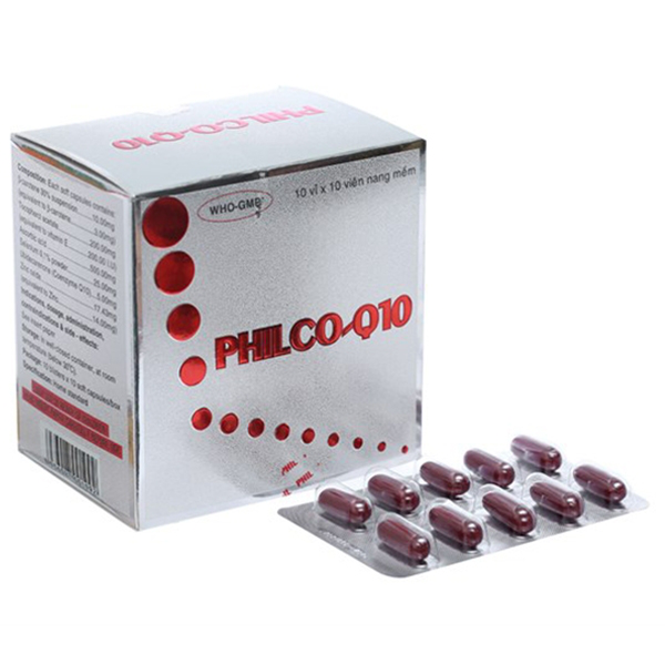 Viên nang mềm Philco-Q10 Phil Inter Pharma dùng cho cơ thể mệt mỏi, hồi phục sức khỏe (10 vỉ x 10 viên)