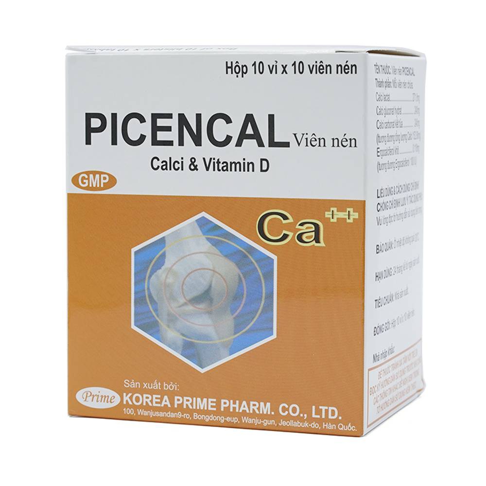 Thuốc Picencal Korea Prime phòng và điều trị bệnh loãng xương (10 vỉ x 10 viên)