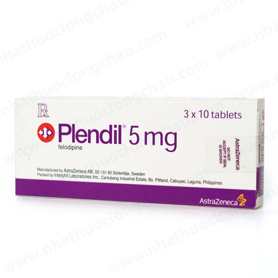 Viên nén Plendil 5mg AstraZeneca điều trị tăng huyết áp, đau thắt ngực (3 vỉ x 10 viên)