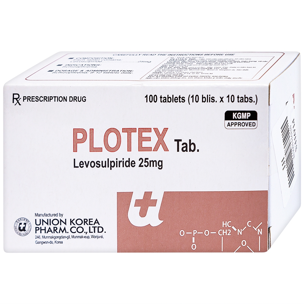 Thuốc Plotex 25mg Union Korea Pharm điều trị bệnh tâm thần phân liệt (10 vỉ x 10 viên)