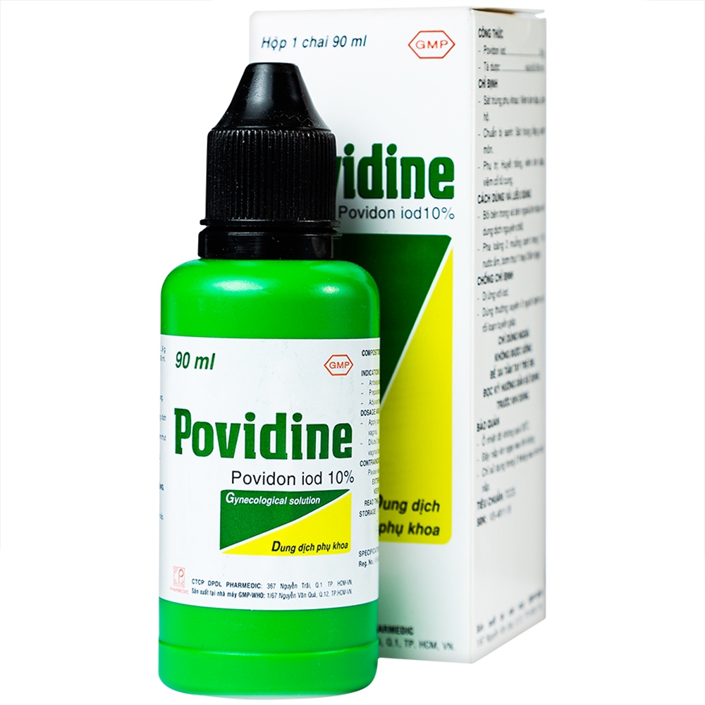 Dung dịch phụ khoa Povidine 10% Pharmedic sát trùng phụ khoa, viêm âm đạo, âm hộ (90ml)