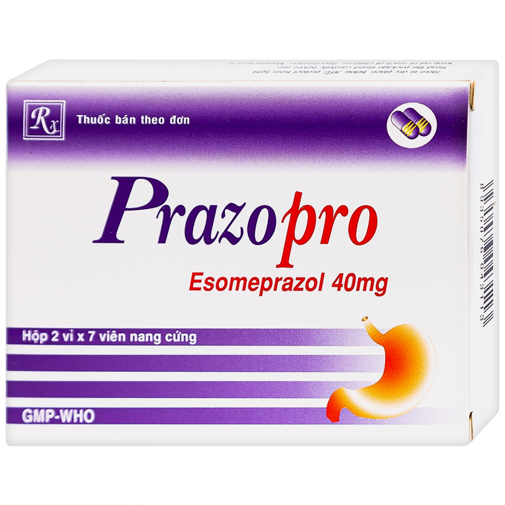 Thuốc Prazopro 40 TV.Pharm điều trị loét dạ dày - tá tràng lành tính (2 vỉ x 7 viên)