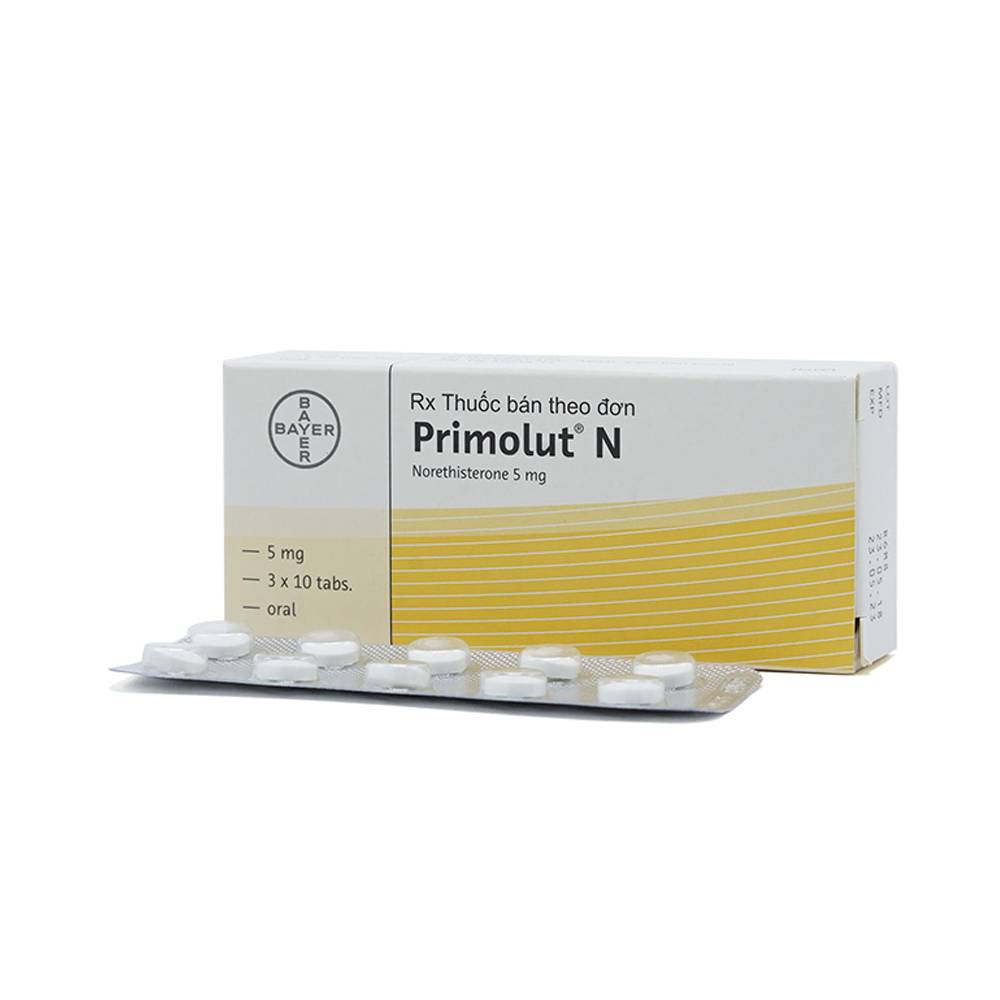 Thuốc Primolut N Bayer điều trị xuất huyết do rối loạn chức năng, vô kinh (3 vỉ x 10 viên)