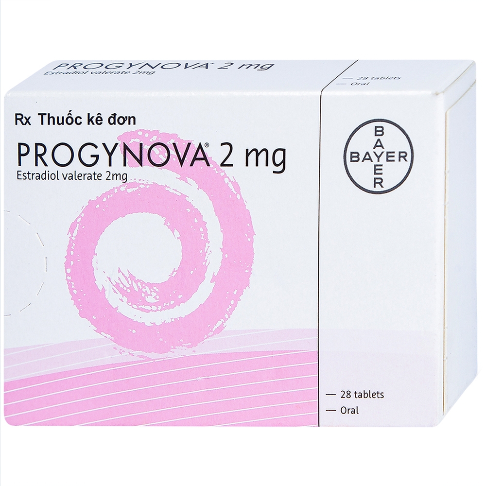 Thuốc Progynova 2mg Bayer điều trị chứng thiếu estrogen (1 vỉ x 28 viên)