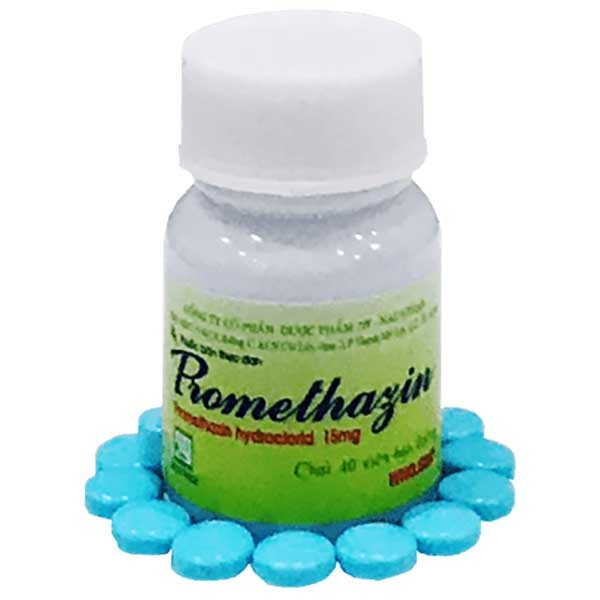 Thuốc Promethazin 15mg Nadyphar  điều trị mày đay, phù mạch, viêm mũi (40 viên) 