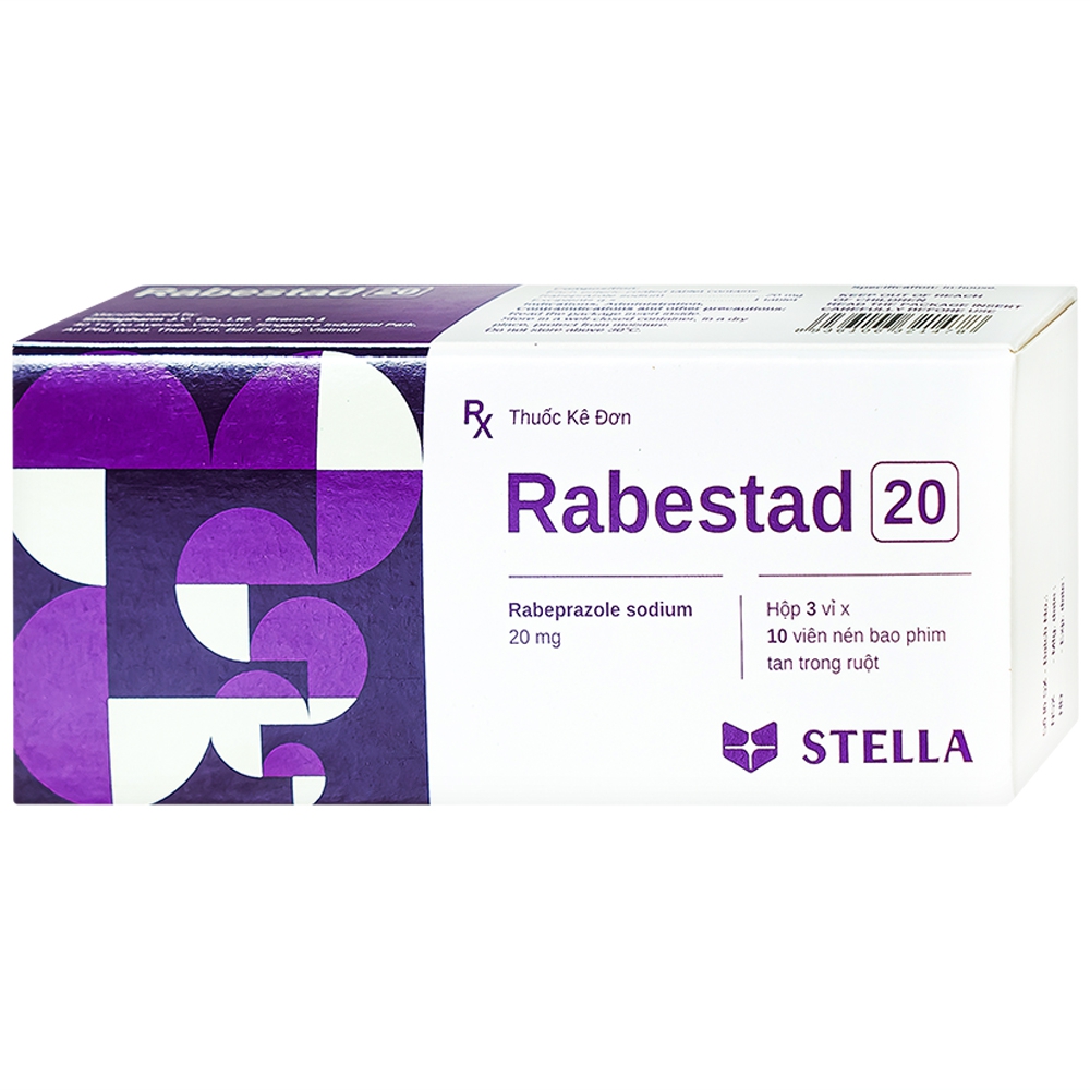 Thuốc Rabestad 20 Stella điều trị trào ngược dạ dày, thực quản (3 vỉ x 10 viên)