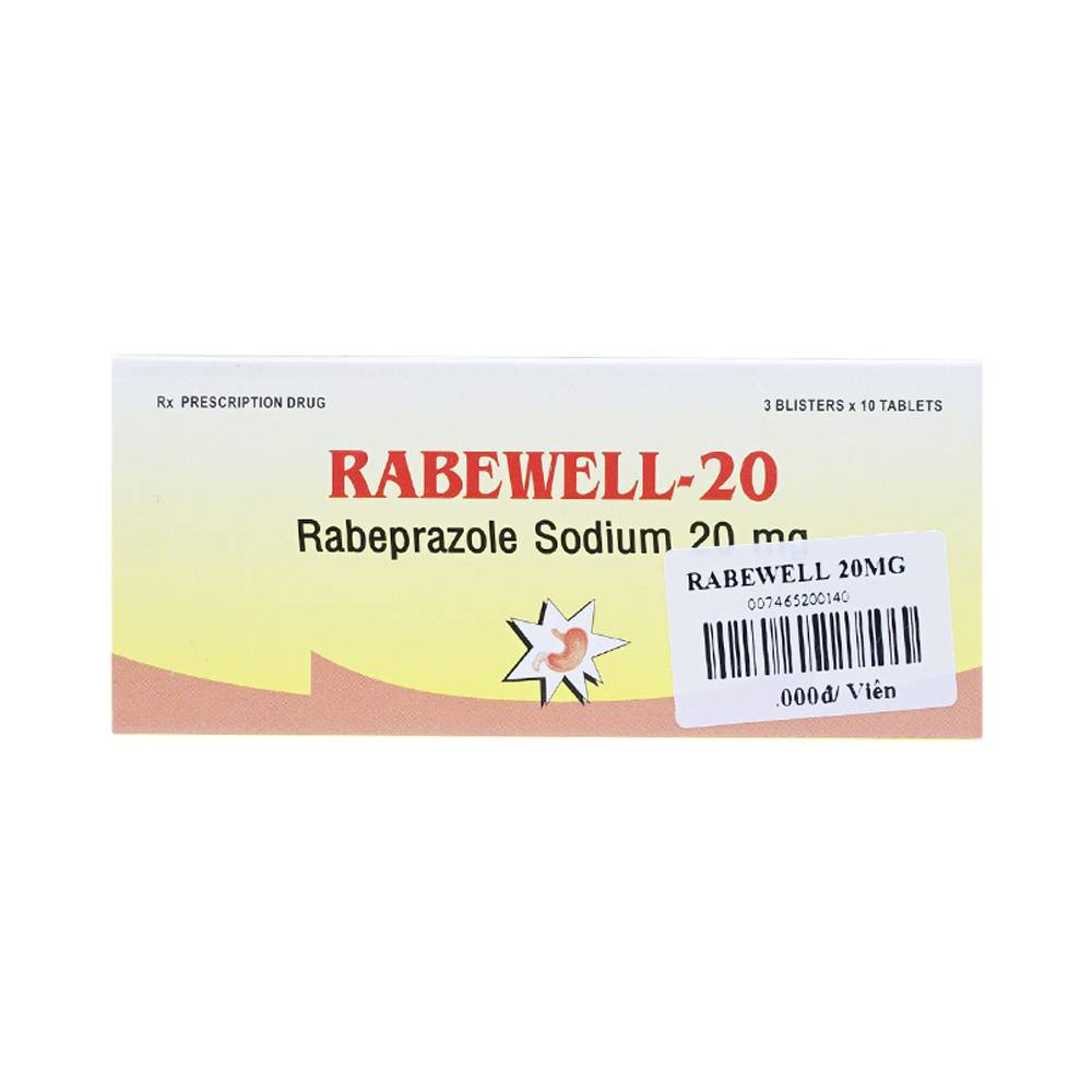 Thuốc Rabewell 20mg Madras Pharm điều trị trào ngược dạ dày (3 vỉ x 10 viên)