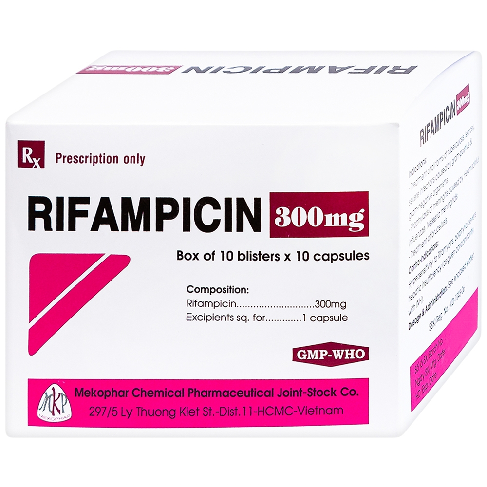 Thuốc Rifampicin 300mg Mekophar điều trị lao, phong (10 vỉ x 10 viên)