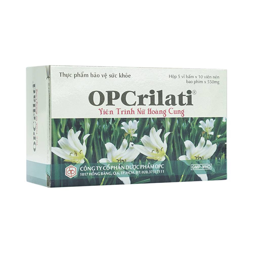 Viên nén bao phim Trinh Nữ Hoàng Cung OPCrilati hỗ trợ điều trị u xơ tử cung (5 vỉ x 10 viên)