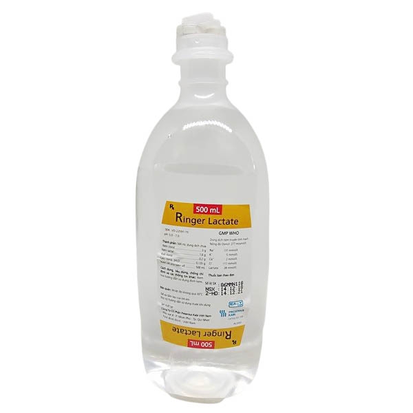 Dung dịch Ringer Lactate truyền tĩnh mạch bù nước và điện giải (20 chai x 500ml)