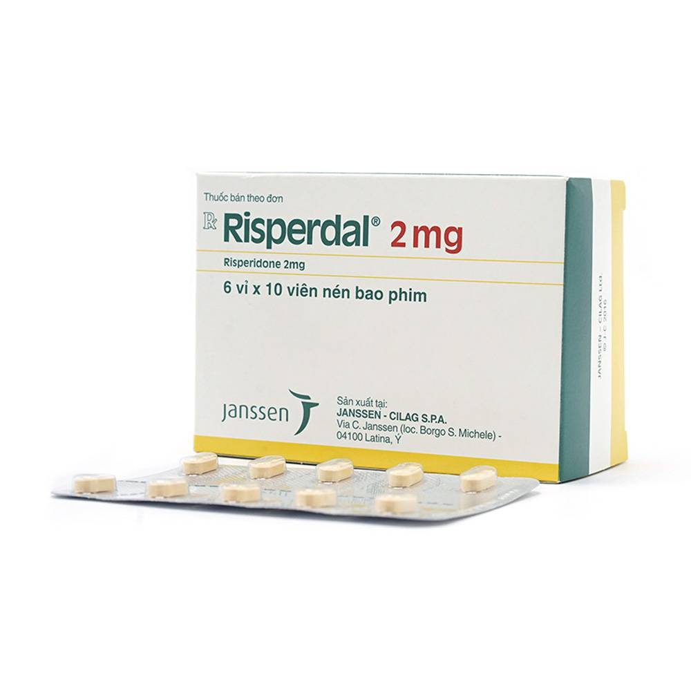 Thuốc Risperdal 2mg Janssen điều trị bệnh tâm thần phân liệt (6 vỉ x 10 viên)