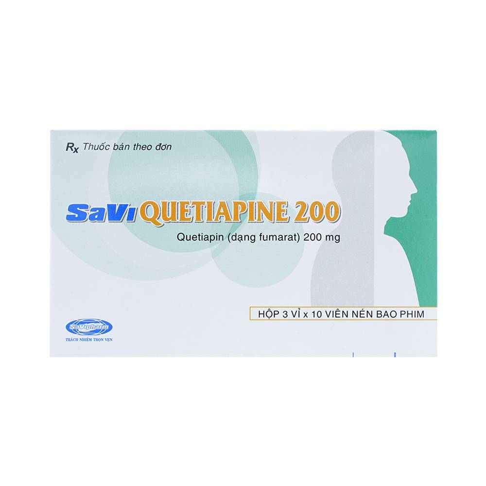 Thuốc Savi Quetiapine 200 điều trị tâm thần phân liệt (3 vỉ x 10 viên)