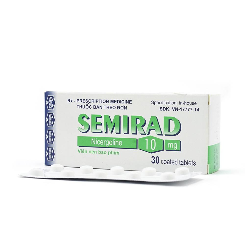 Thuốc Semirad 10mg Polfa Pabiance điều trị các triệu chứng thần kinh và sinh lý (3 vỉ x 10 viên)