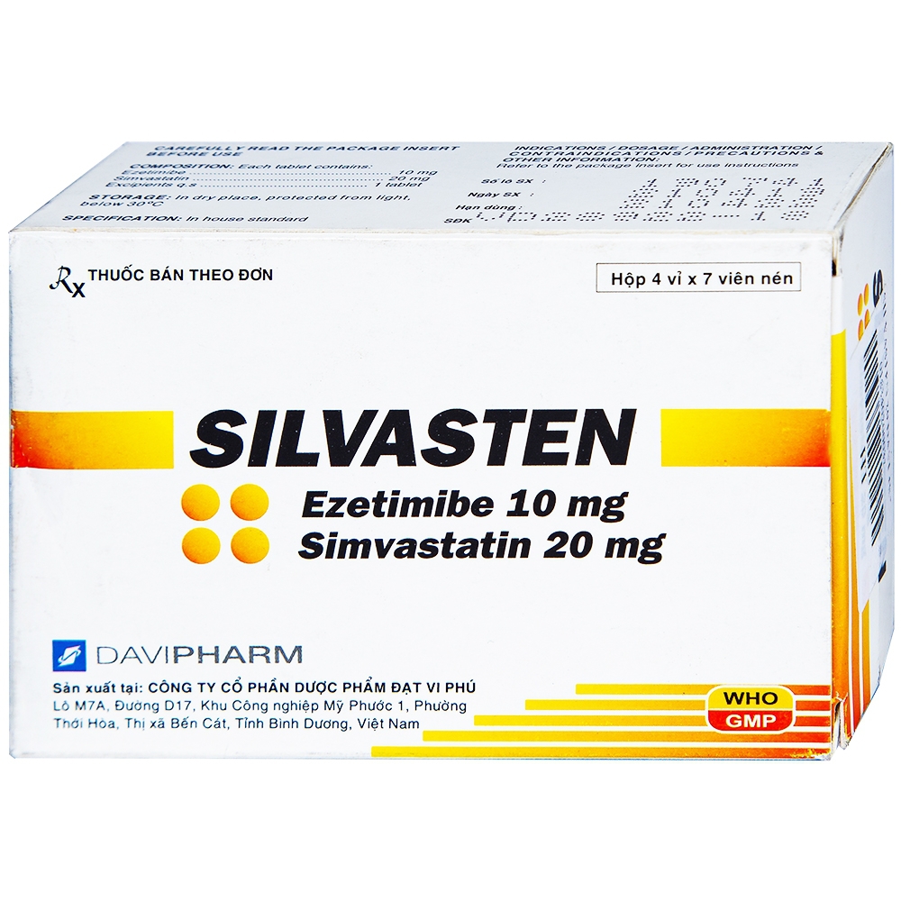 Thuốc Silvasten Davi Pharm hạ lipid máu (4 vỉ x 7 viên)