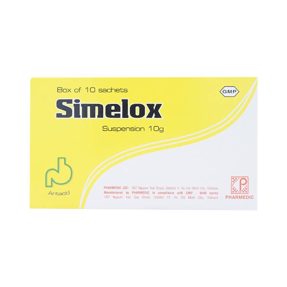 Thuốc Simelox Pharmedic điều trị rối loạn tiêu hóa (10 gói x 10g)