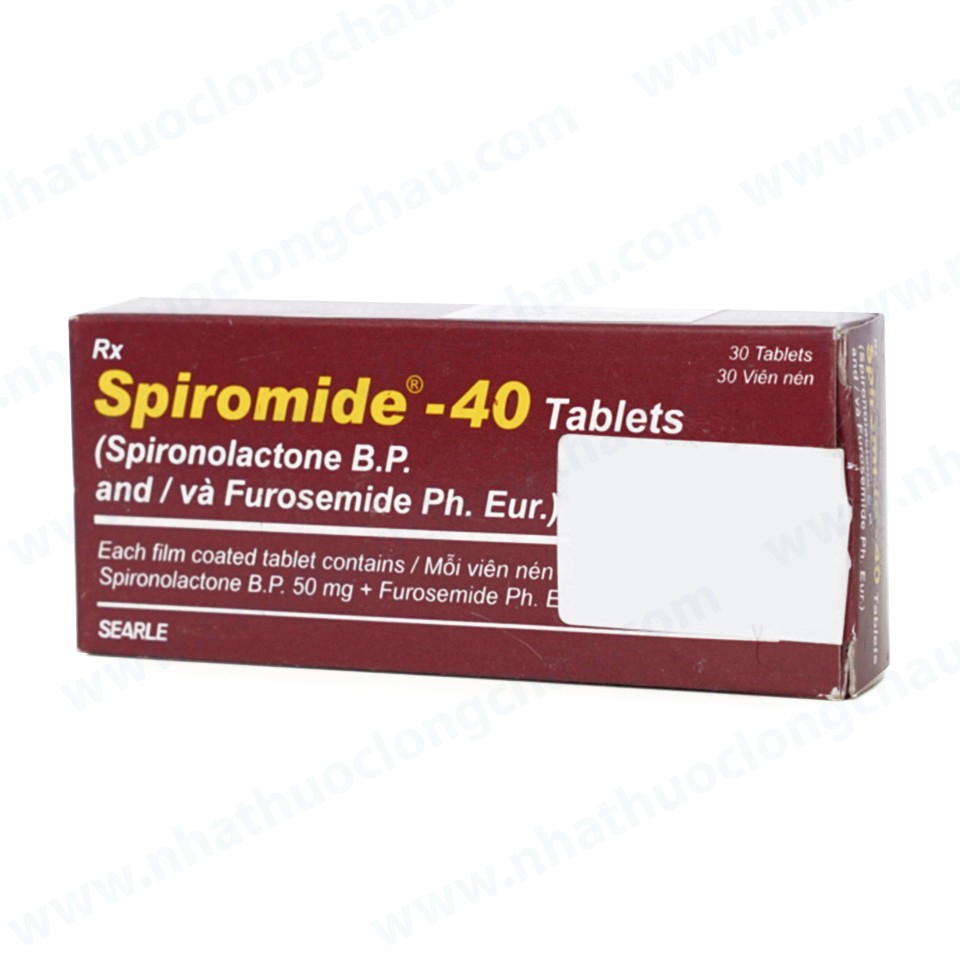 Thuốc Spiromide 40 Searle chẩn đoán và điều trị cường Aldosterone nguyên phát (3 vỉ x 10 viên) 