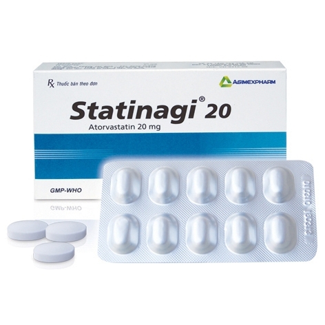 Thuốc Statinagi 20 Agimexpharm điều trị tăng cholesterol máu (3 vỉ x 10 viên) 