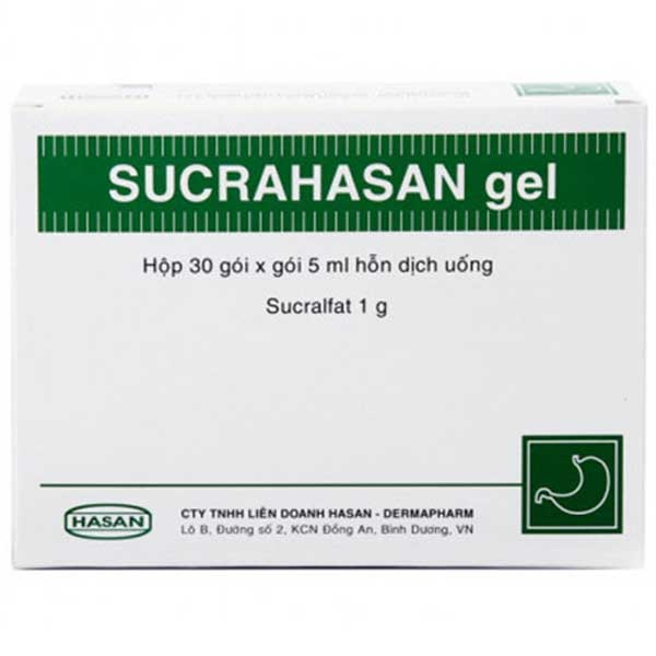 Hỗn dịch uống Sucrahasan Gel Hasan điều trị loét dạ dày, tá tràng (30 gói x 5ml)