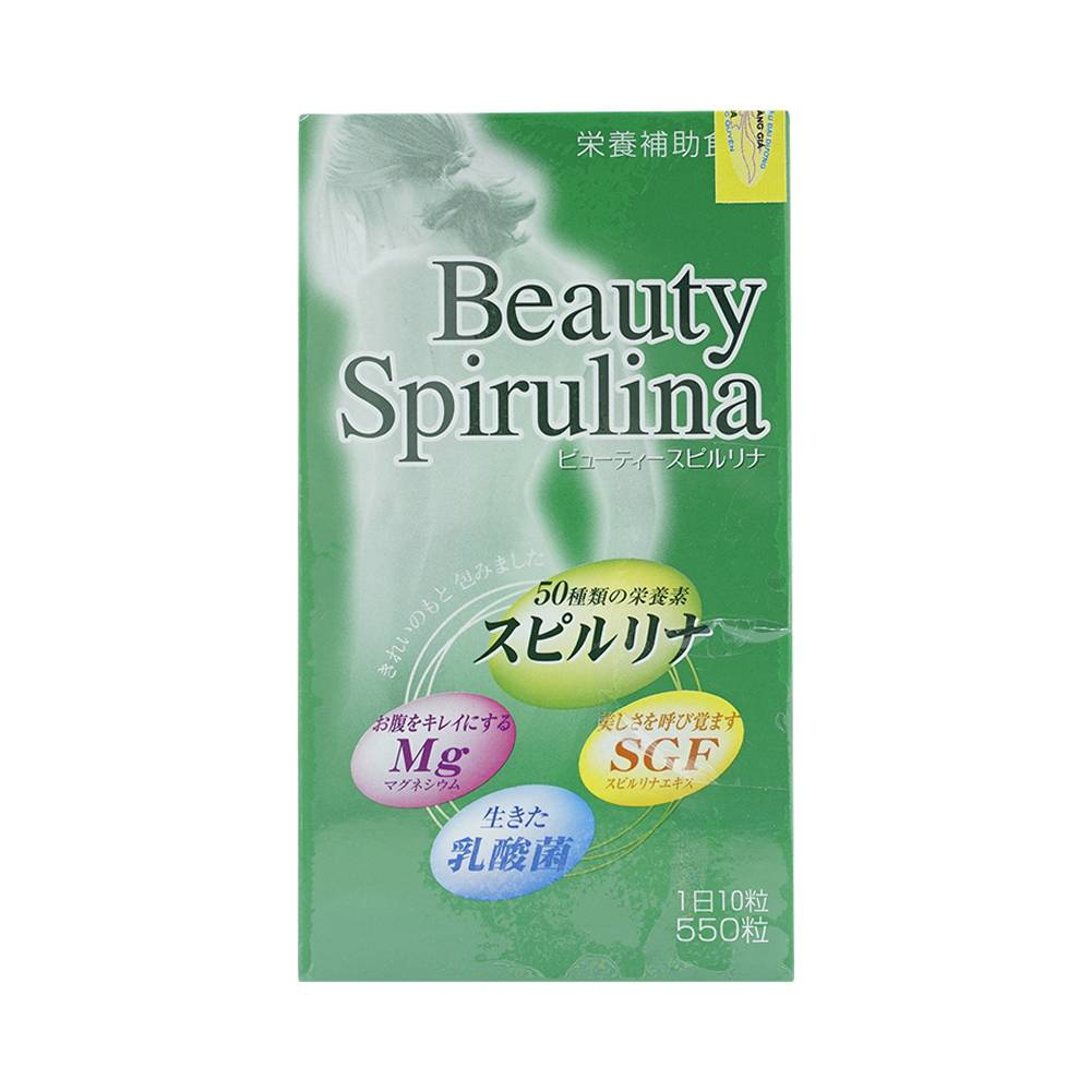 Tảo viên Beauty Spirulina tăng sức đề kháng, chống táo bón (550 viên)