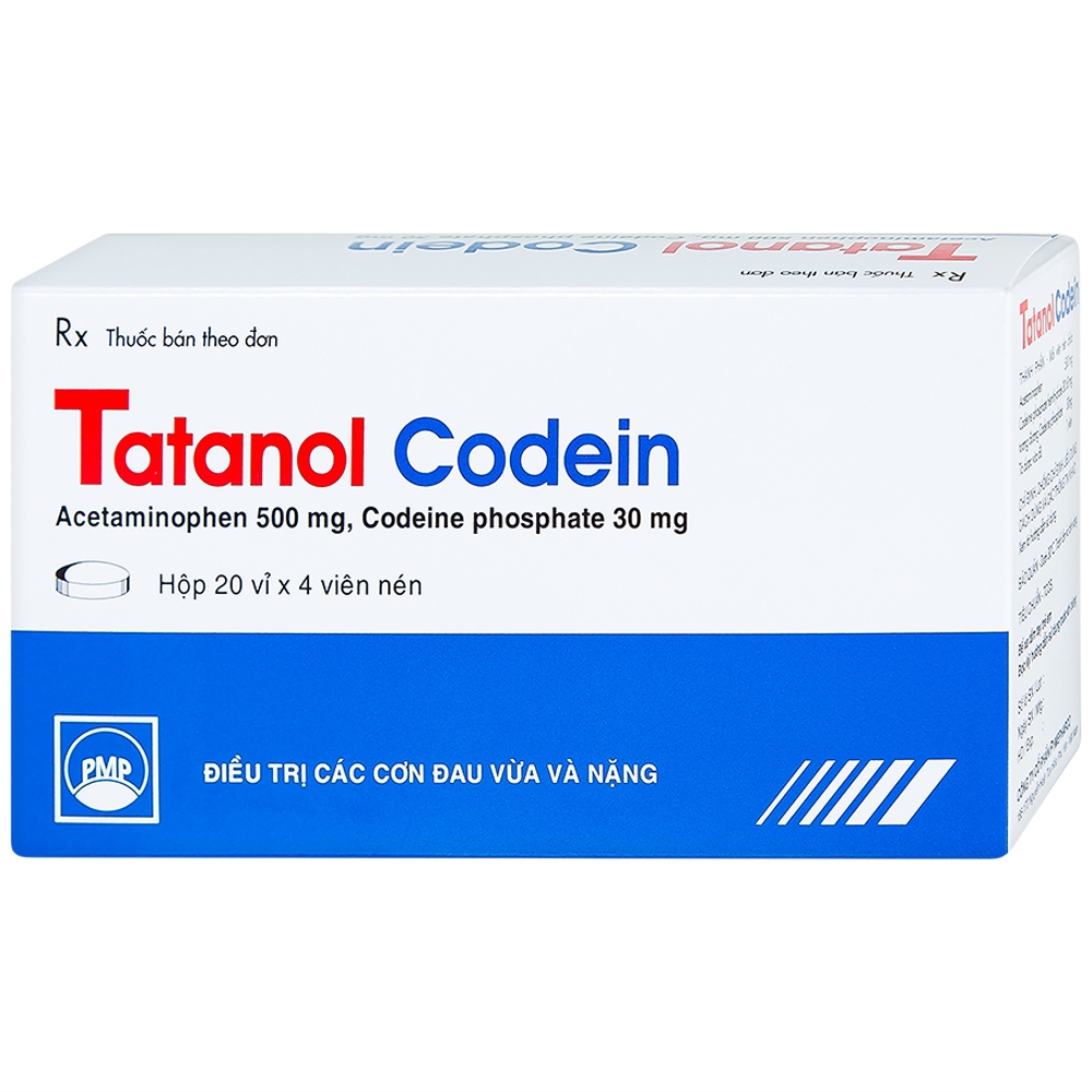 Thuốc Tatanol Codein hỗ trợ điều trị các cơn đau vừa và nặng (20 vỉ x 4 viên)