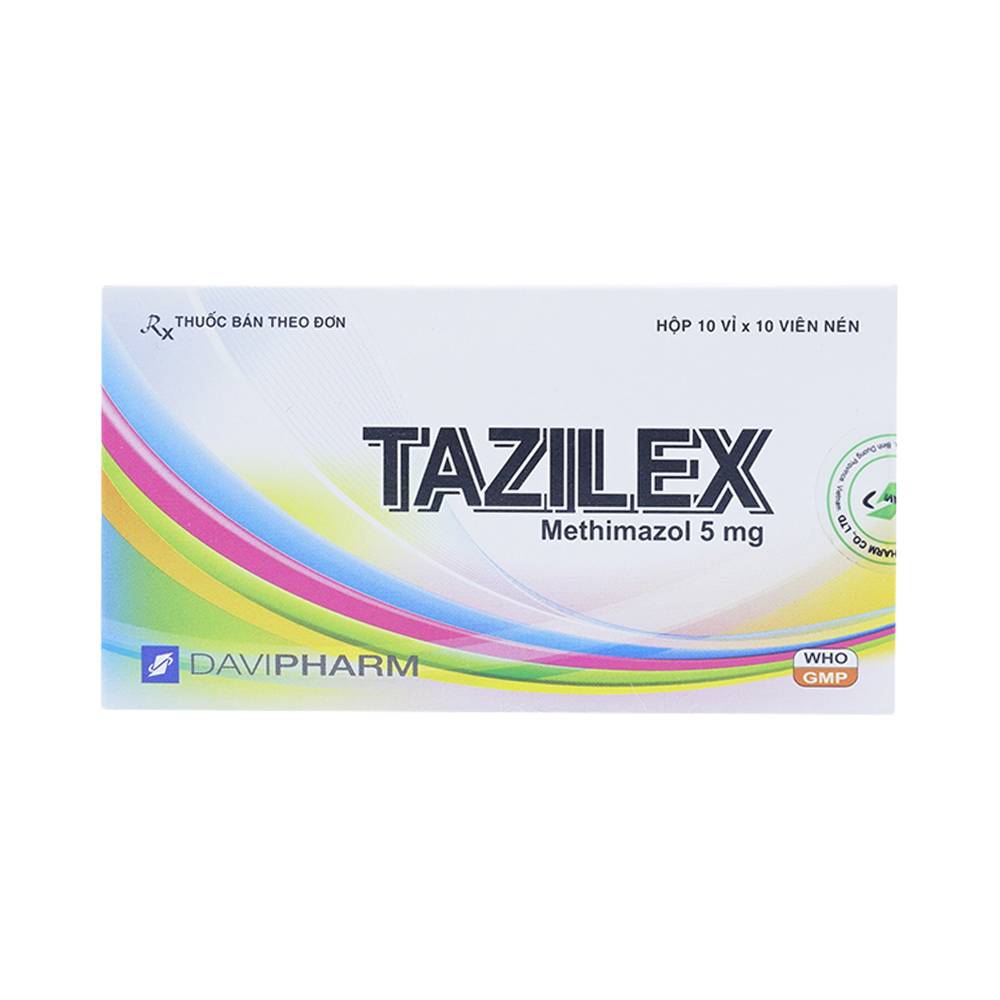 Thuốc Tazilex Davipharm điều trị trước khi phẫu thuật tuyến giáp (10 vỉ x 10 viên) 