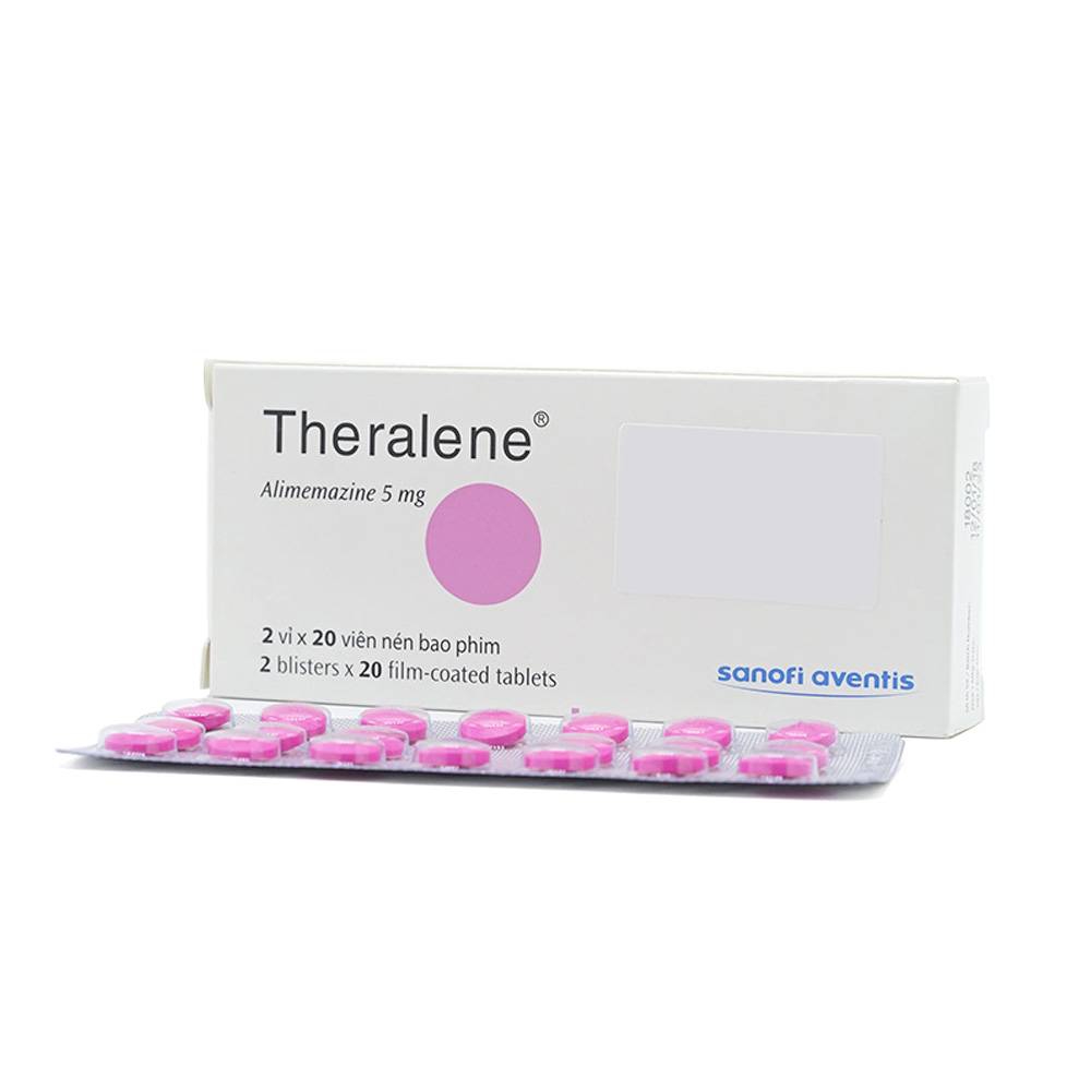 Thuốc Theralene Sanofi hỗ trợ điều trị các triệu chứng viêm mũi dị ứng, mày đay (40 viên)