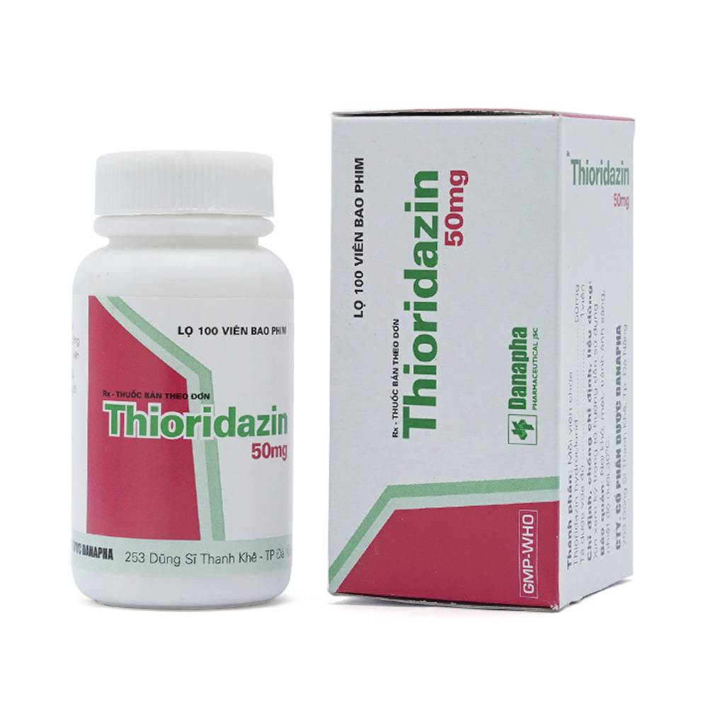 Thuốc Thioridazin 50mg Danapha điều trị bệnh tâm thần phân liệt (100 viên)