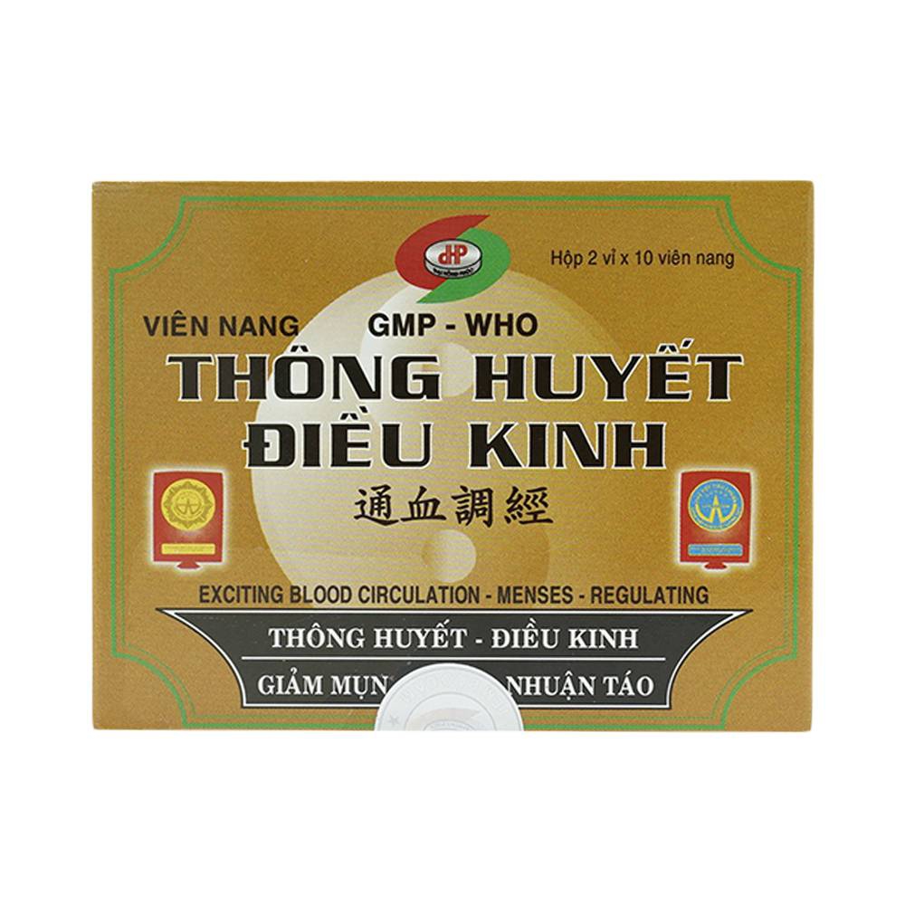 Thuốc Thông Huyết Điều Kinh Hồng Phúc điều trị kinh nguyệt không đều, giảm mụn, nhuận táo (2 vỉ x 10 viên)