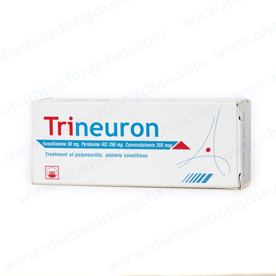 Thuốc Trineuron Pymepharco điều trị thiếu Vitamin B1, B6, B12 (5 vỉ x 10 viên)