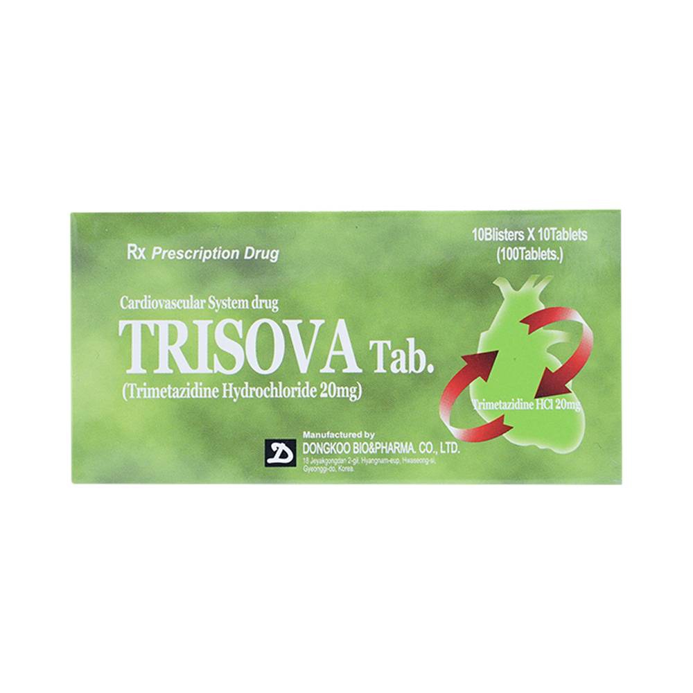 Thuốc Trisova Tab DongKoo điều trị đau thắt ngực ổn định (10 vỉ x 10 viên)