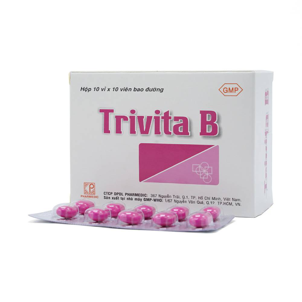 Thuốc Trivita B Pharmedic điều trị đau nhức thần kinh (10 vỉ x 10 viên)