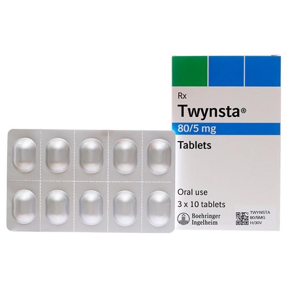 Thuốc Twynsta 80/5mg Boehringer điều trị tăng huyết áp vô căn (3 vỉ x 10 viên)