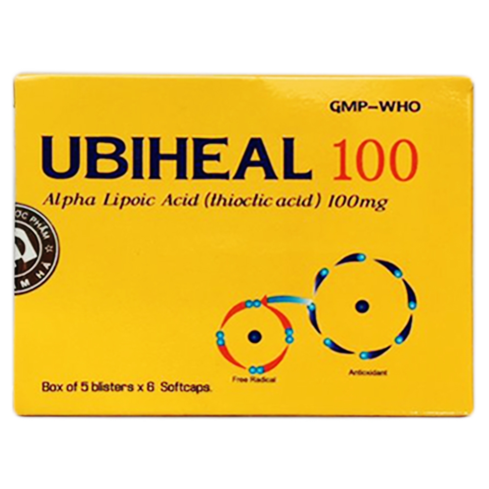 Thuốc Ubiheal 100 Nam Hà điều trị các rối loạn cảm giác do bệnh thần kinh đái tháo đường (5 vỉ x 6 viên)