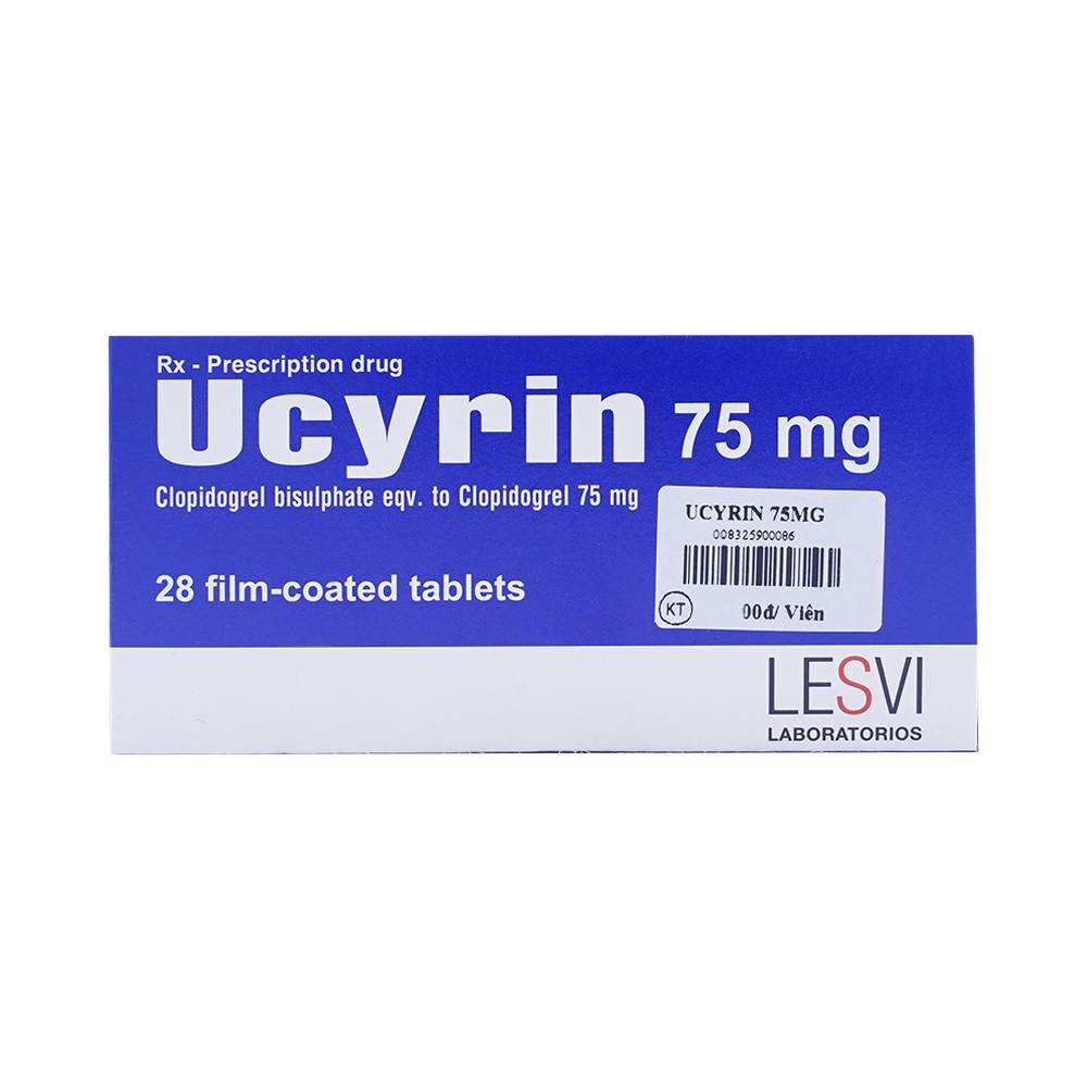 Thuốc Ucyrin 75mg Lesvi giảm những biến cố xơ vữa động mạch (2 vỉ x 14 viên)