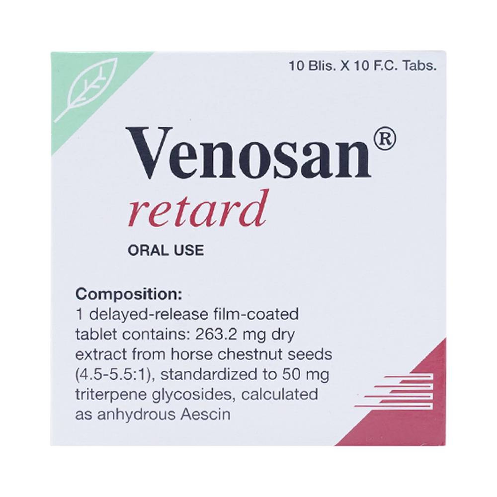 Thuốc Venosan Retard 263.2mg Dr. Willmar Schwabe điều trị viêm tĩnh mạch huyết khối (10 vỉ x 10 viên)