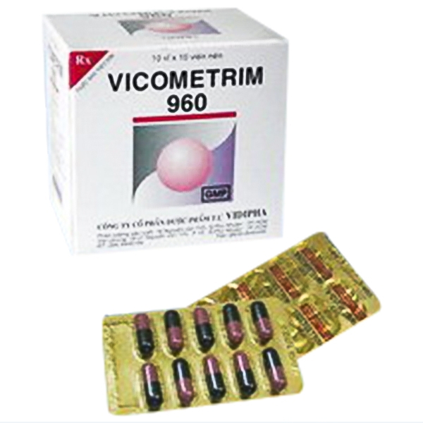 Thuốc Vicometrim 960 Vidipha điều trị và phòng ngừa viêm phổi (10 vỉ x 10 viên)