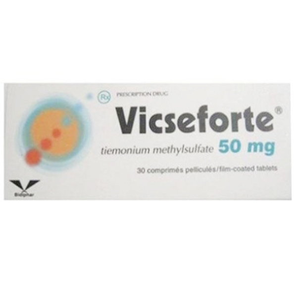 Thuốc Vicseforte 50mg Bidiphar điều trị hội chứng đau do co thắt (2 vỉ x 15 viên)