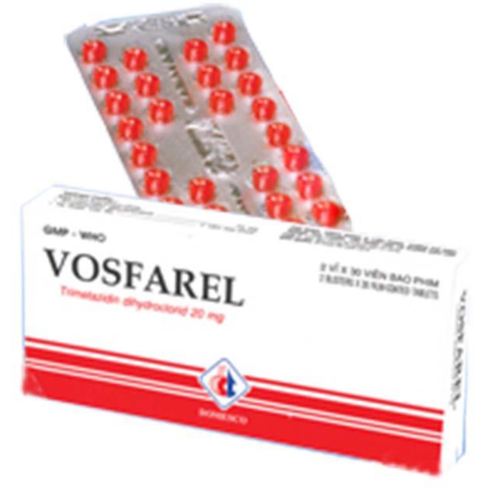 Thuốc Vosfarel 20mg Domesco điều trị đau thắt ngực (2 vỉ x 30 viên)