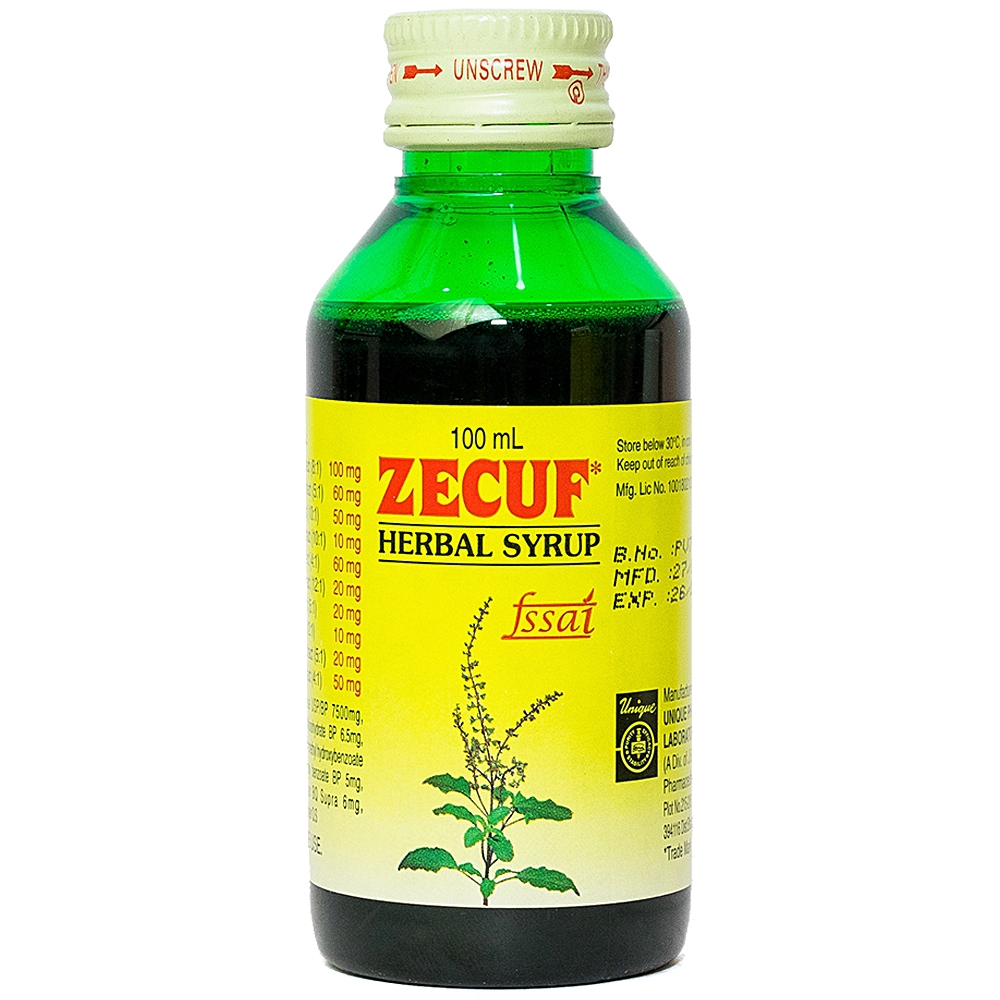 Siro Zecuf Herbal Syrup hỗ trợ bổ phế, giảm ho, làm dịu mát cổ họng (100ml)