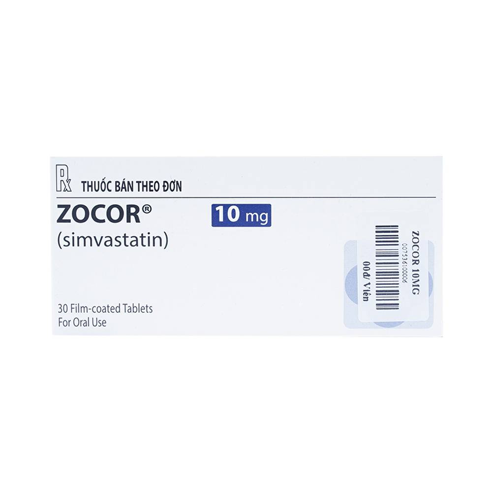 Thuốc Zocor 10mg MSD giảm nguy cơ đột quỵ, đau tim (2 vỉ x 15 viên)