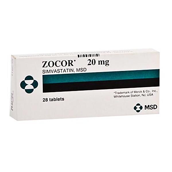 Thuốc Zocor 20mg MSD giảm nguy cơ đột quỵ, đau tim (2 vỉ x 15 viên)