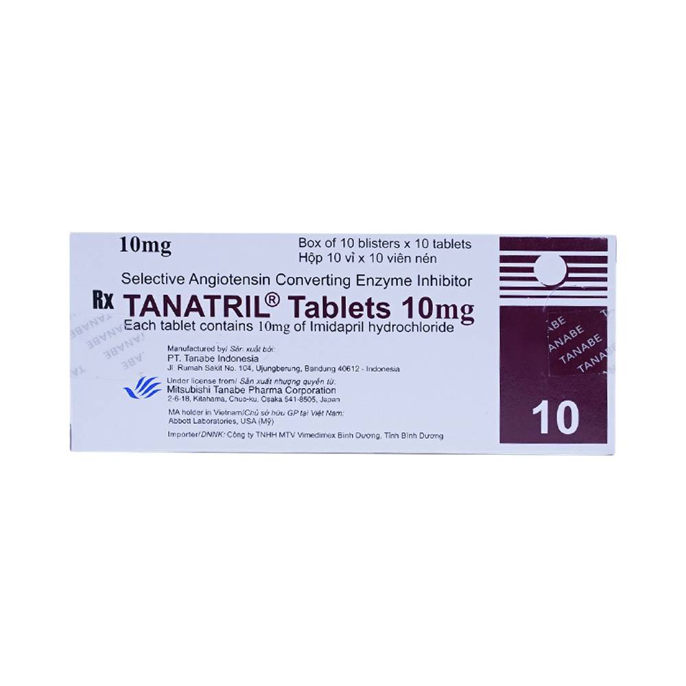 Thuốc Tanatril Tablets 10mg Tanabe điều trị tăng huyết áp vô căn (10 vỉ x 10 viên)