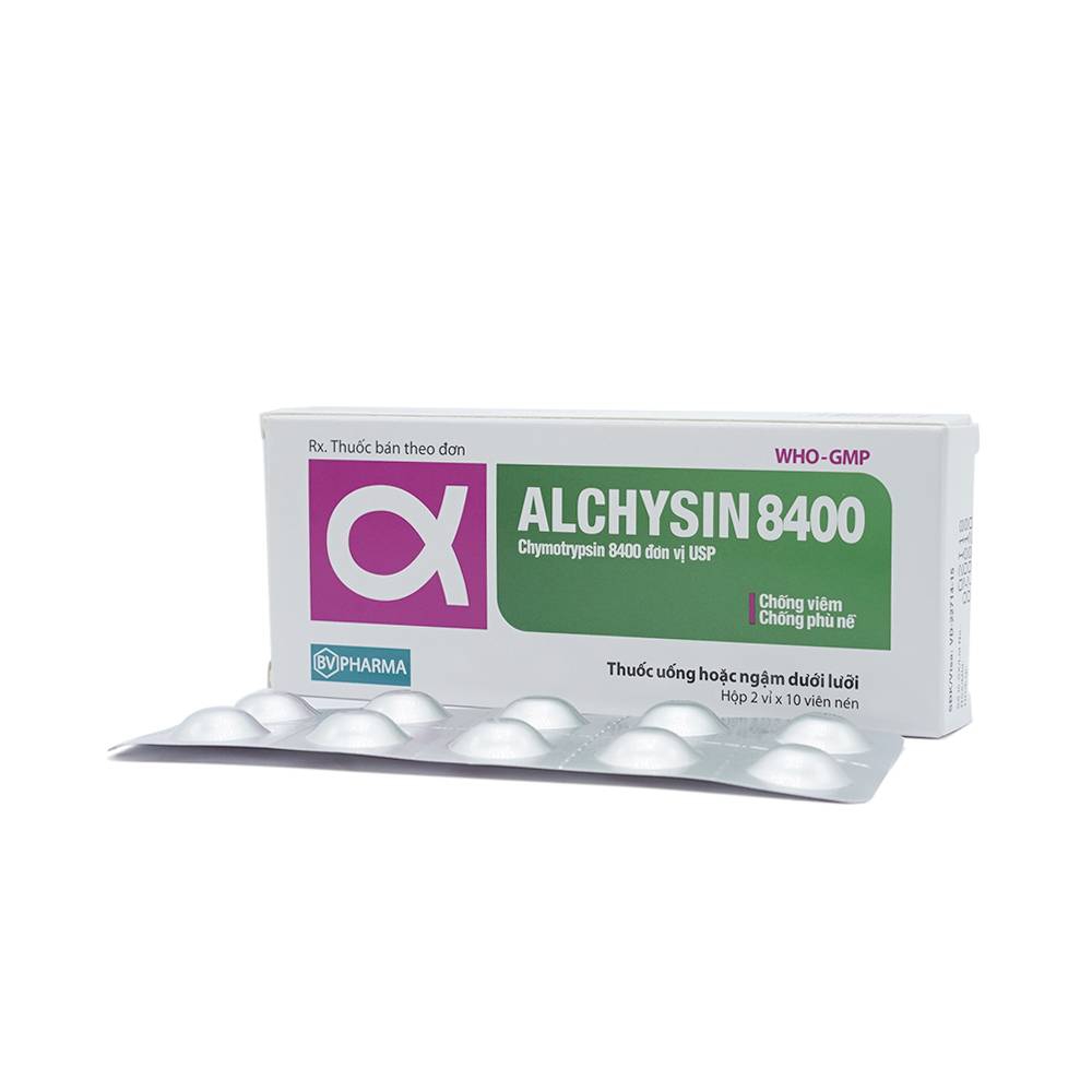 Thuốc Alchysin 8400 BV chống viêm, chống phù nề (2 vỉ x 10 viên)