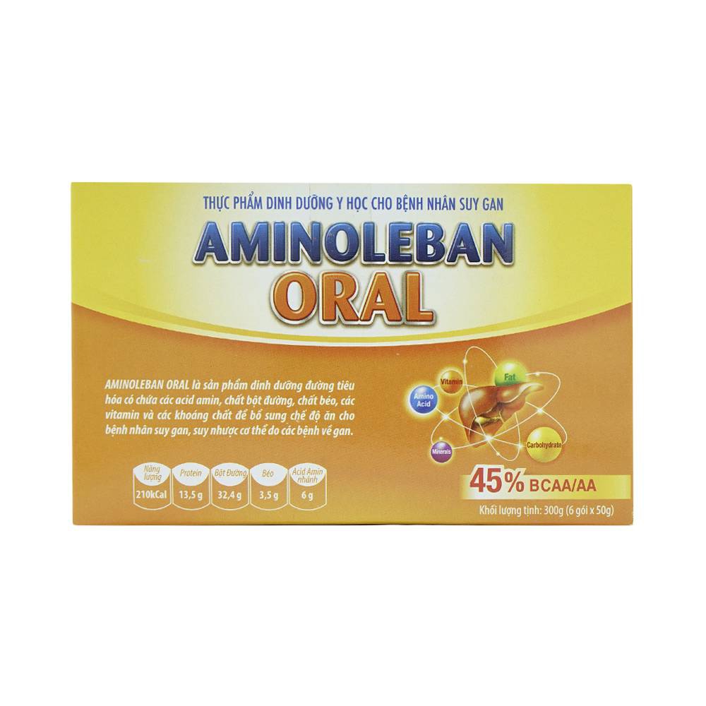 Bột pha New Aminoleban Oral Otsuka hỗ trợ điều trị suy gan, phục hồi chức năng gan bị tổn thương (6 gói x 50g)
