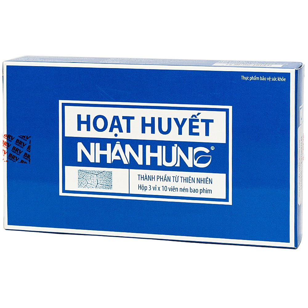 Viên uống Hoạt Huyết Nhân Hưng bổ huyết, hoạt huyết, thông huyết ứ trệ (3 vỉ x 10 viên)