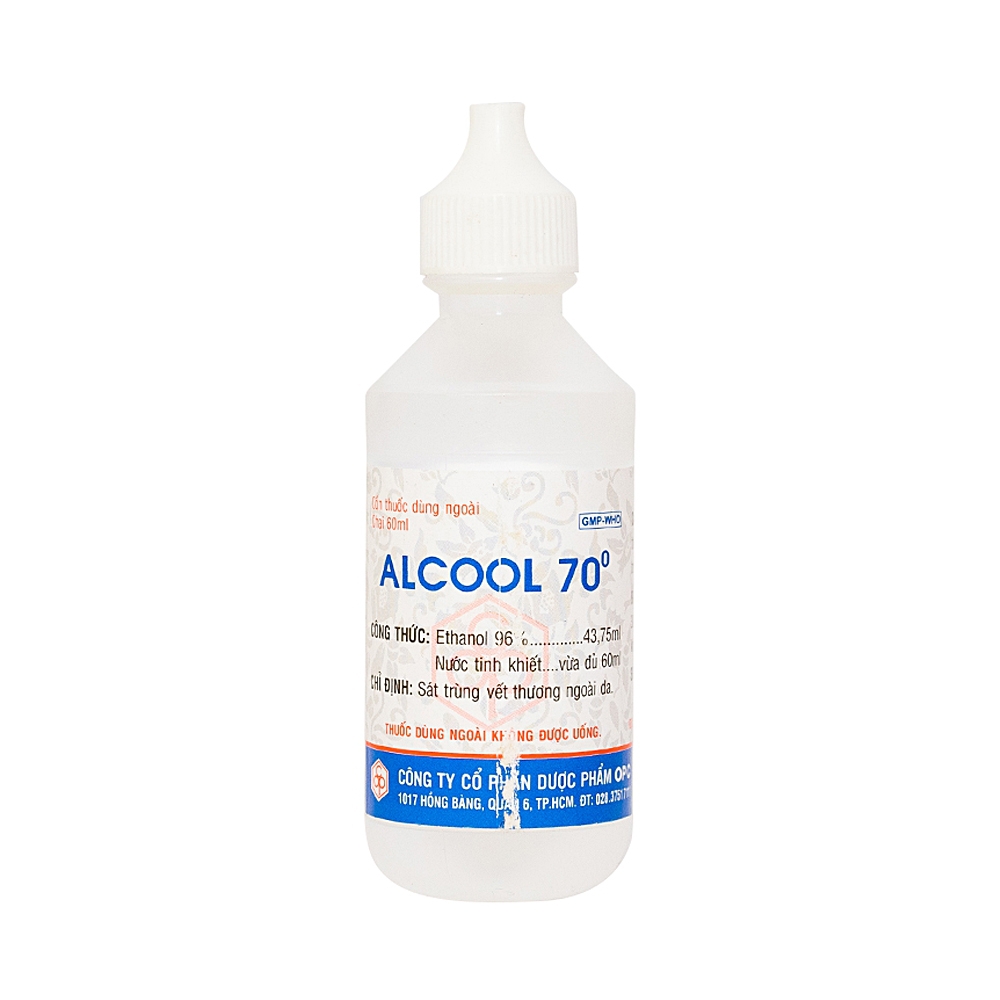 Cồn thuốc dùng ngoài Alcool 70 độ OPC sát trùng vết thương ngoài da (60ml)