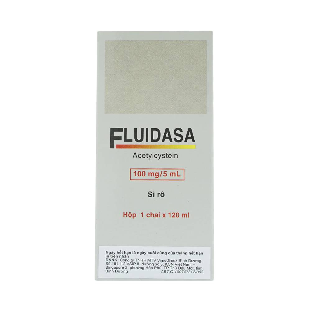 Siro Fluidasa 100mg/5ml Laboratorio Farmindustria điều trị viêm phế quản cấp, viêm phổi đốm (120ml)