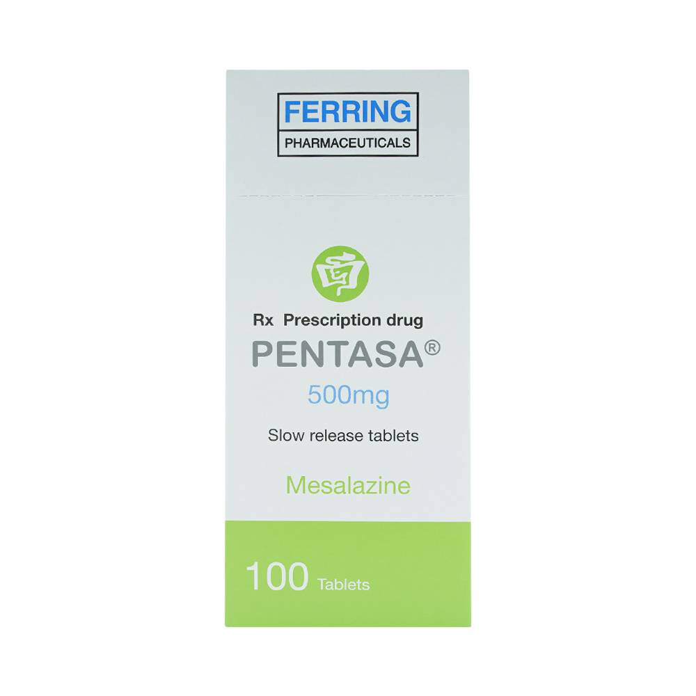 Viên nén Pentasa 500mg Ferring điều trị viêm loét đại tràng, bệnh Crohn (10 vỉ x 10 viên)